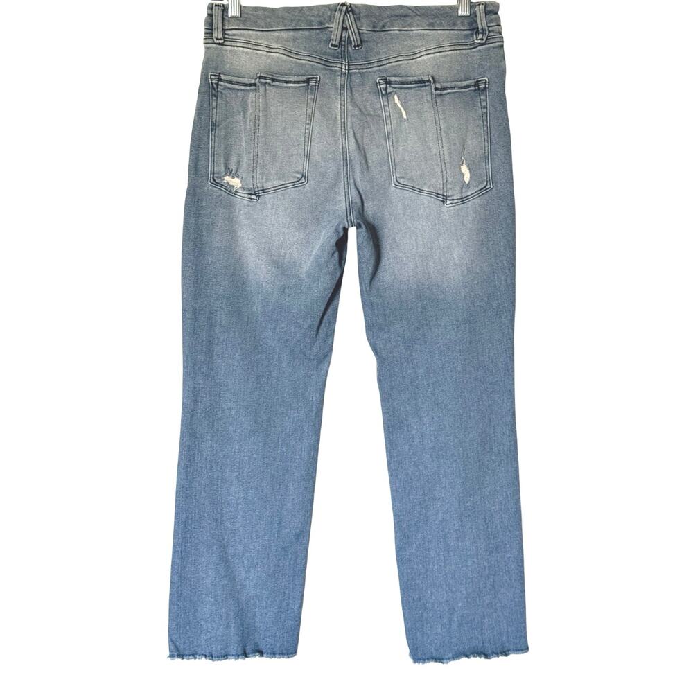 Good American Good Straight High Rise Jeans Women’s Size 12/31 Raw Hem *EUC - Picture 4 of 10